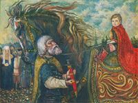Посвящение в воины Александра Невского,
(1998 Холст. Масло. 70x80)